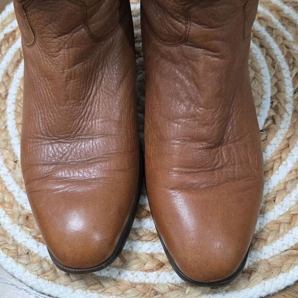 Dingo Tan Brown Leather Ruched Pleated Boho Boots, Size8.5 - Picture 3 of 11